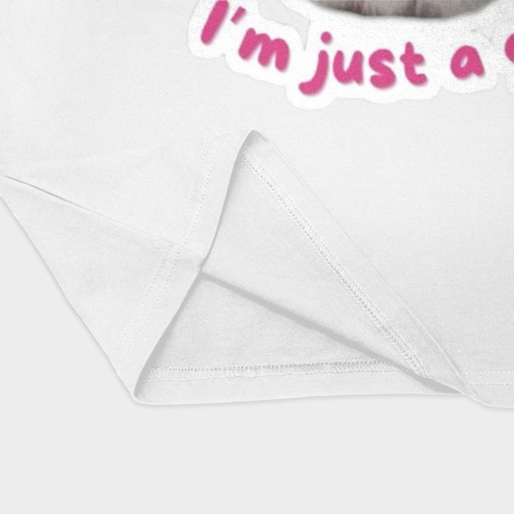 تیشرت I'm just a girlنمای نزدیک پایین لباس - رنگ سفید3