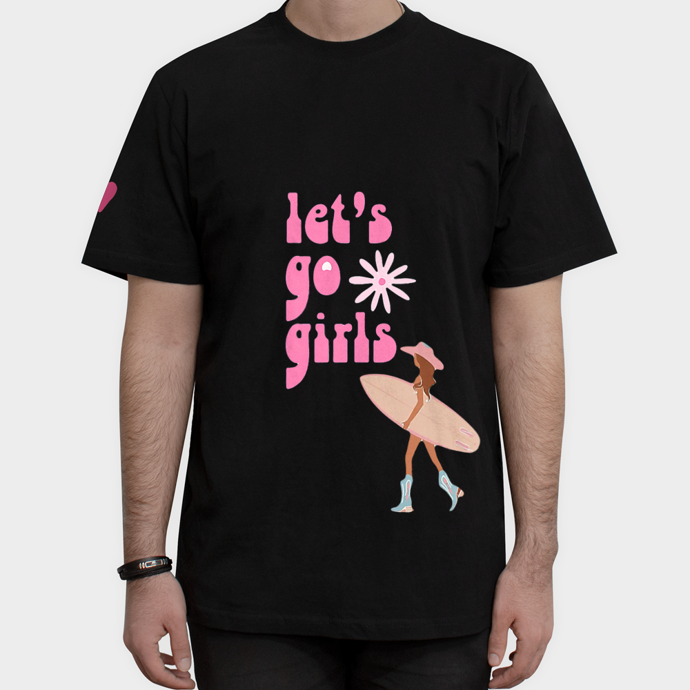 تیشرت let’s go girls برای دخترای ادایی🙂↔️🩷نمای روبرو ۱ - رنگ مشکی3