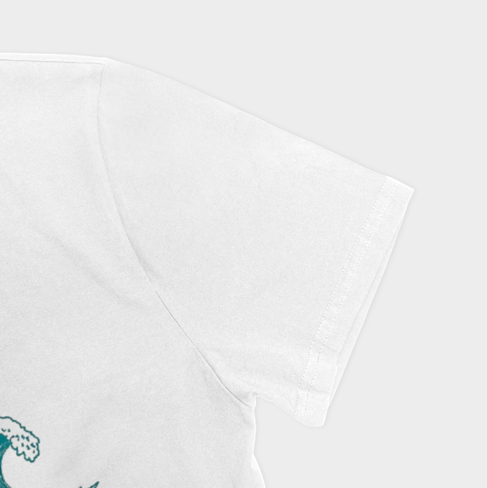 تیشرت سریال تابستانی که زیبا شدمنمای نزدیک آستین چپ - رنگ سفید3