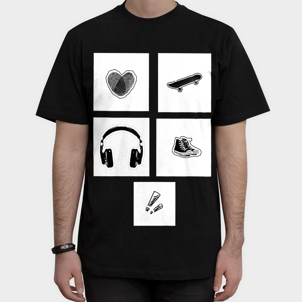 تیشرت_black stickerنمای روبرو ۱ - رنگ مشکی2