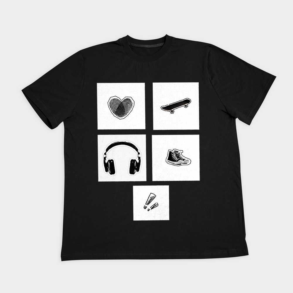 تیشرت_black stickerنمای روبرو ۲ - رنگ مشکی