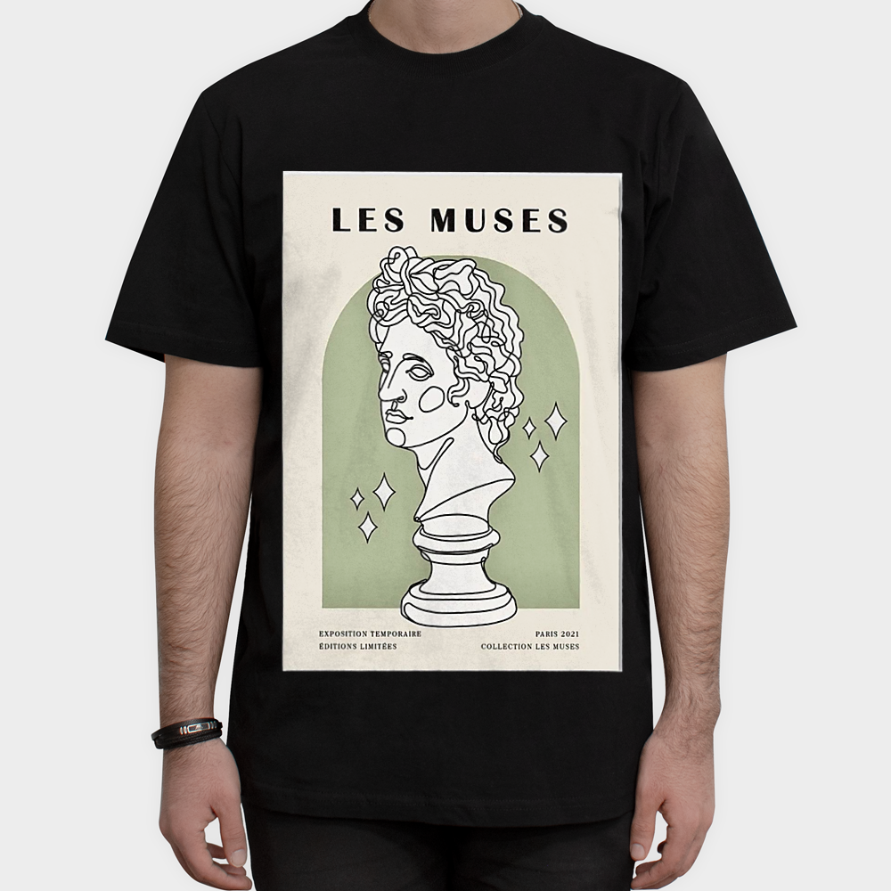 تیشرت طرح Les musesنمای روبرو ۱ - رنگ مشکی