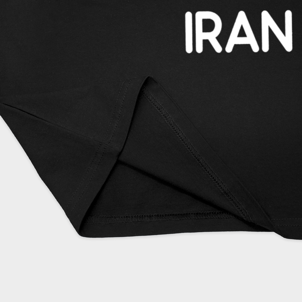 تیشرت طرح IRAN-HOMEنمای نزدیک پایین لباس - رنگ مشکی1