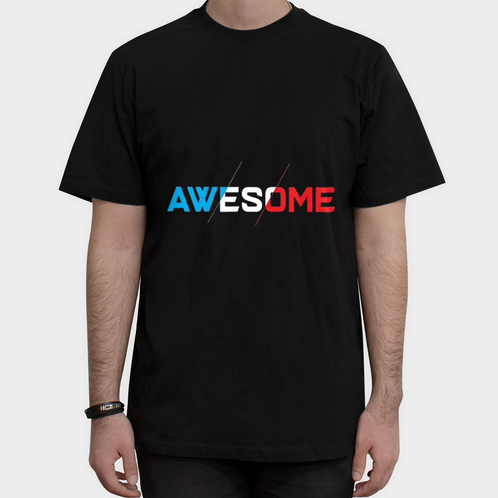 تیشرت_awesomeنمای روبرو ۱ - رنگ مشکی