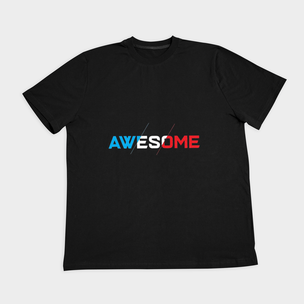 تیشرت_awesomeنمای روبرو ۲ - رنگ مشکی1