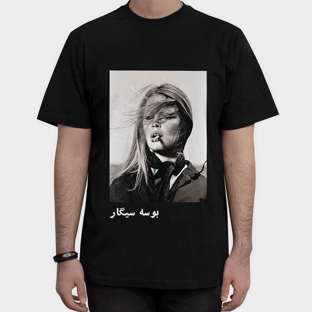 تیشرت طرح سیاه و سفیدنمای روبرو ۱ - رنگ مشکی1