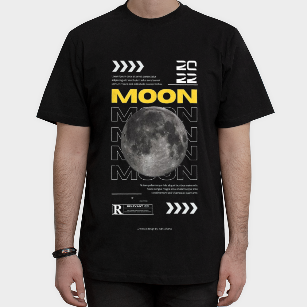 تیشرت_Moonنمای روبرو ۱ - رنگ مشکی