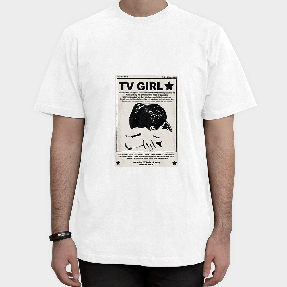 تیشرت مدل تیوی گرل tvgirlنمای روبرو ۱ - رنگ سفید