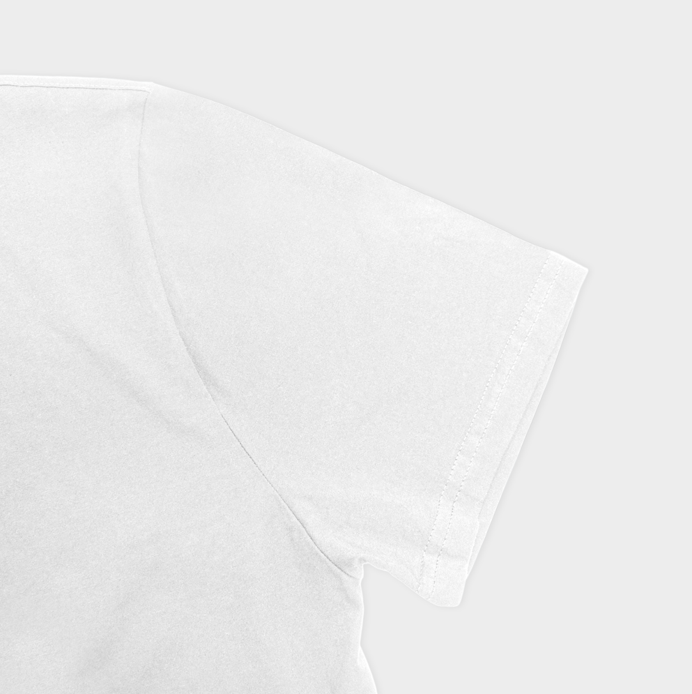 تیشرت طرح “فراتر از لایه ها_BEYOND LAYERS”از MAMAZEEنمای نزدیک آستین چپ - رنگ سفید5