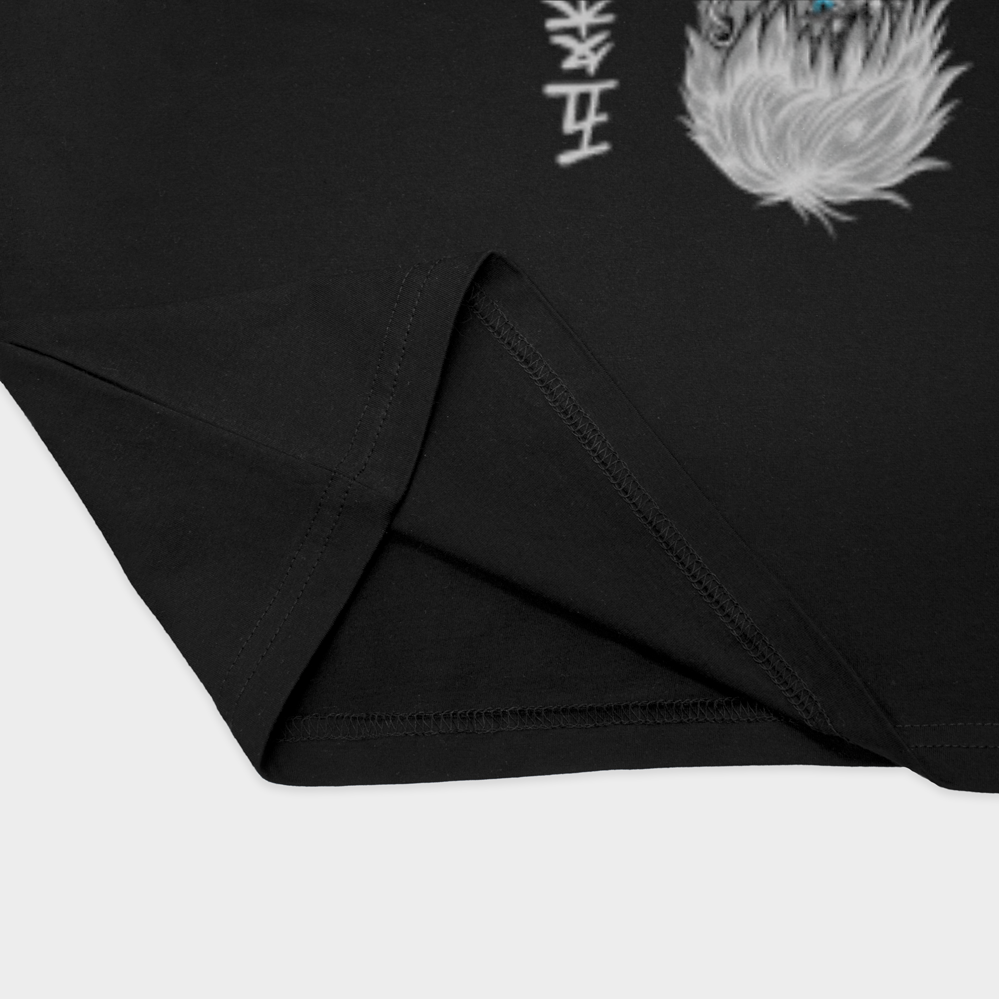 تیشرت انیمه Jujutsu Kaisenنمای نزدیک پایین لباس - رنگ مشکی2