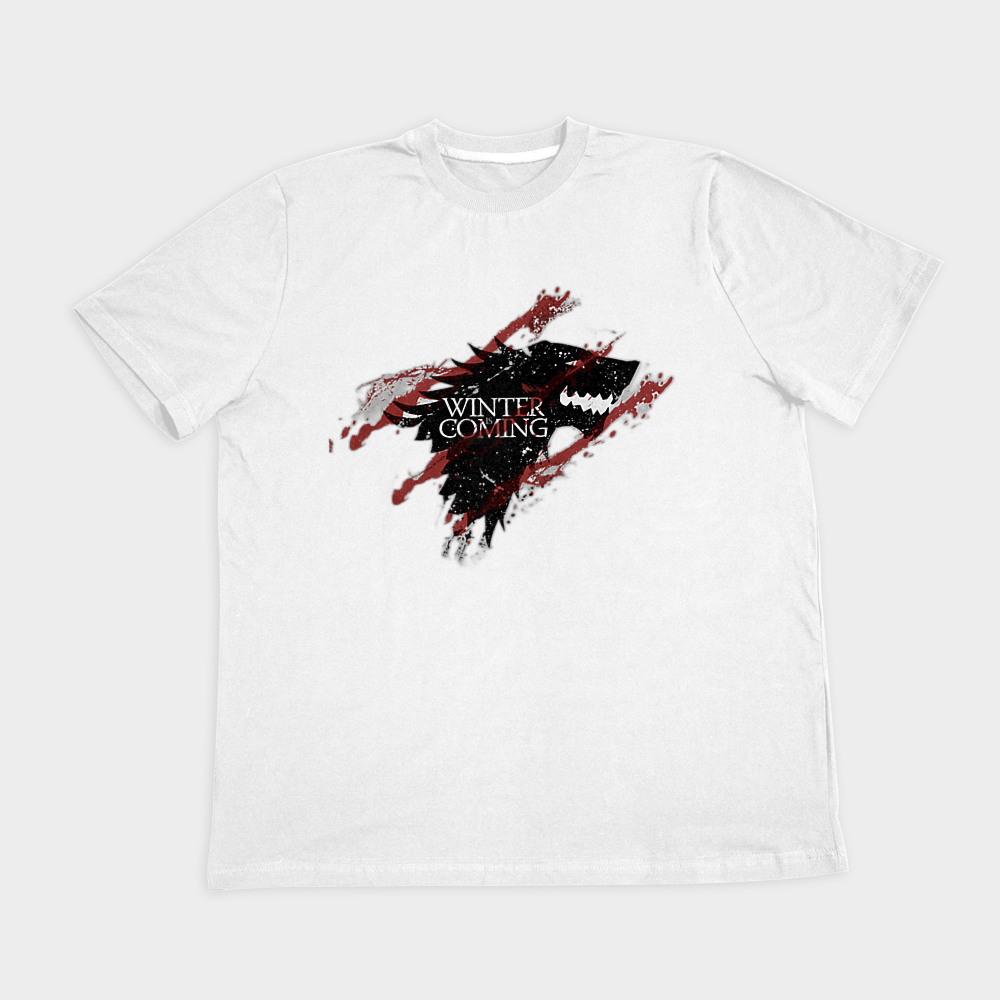 تیشرت winter is coming game of thronesنمای روبرو ۲ - رنگ سفید1