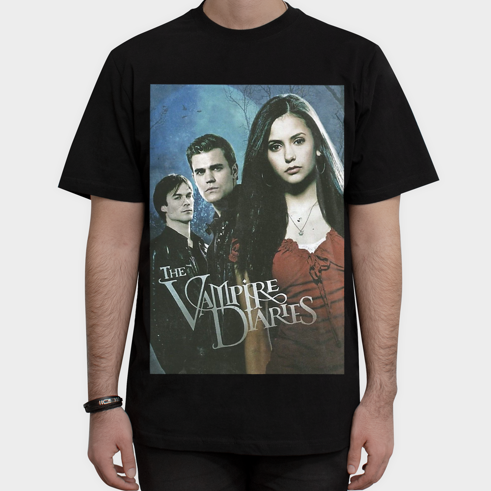 تیشرت the vampire diariesنمای روبرو ۱ - رنگ مشکی2