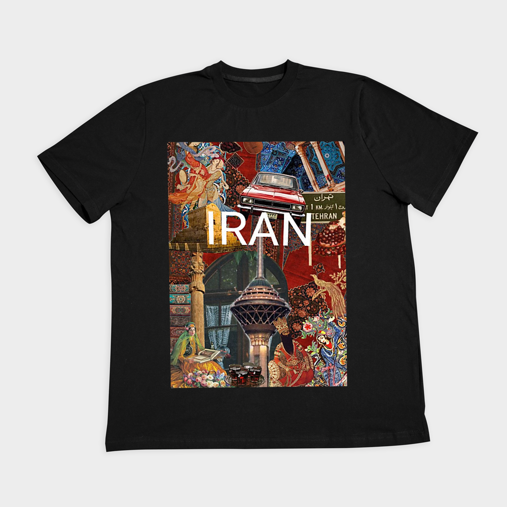 تیشرت آستین کوتاه طرح iranنمای روبرو ۲ - رنگ مشکی1