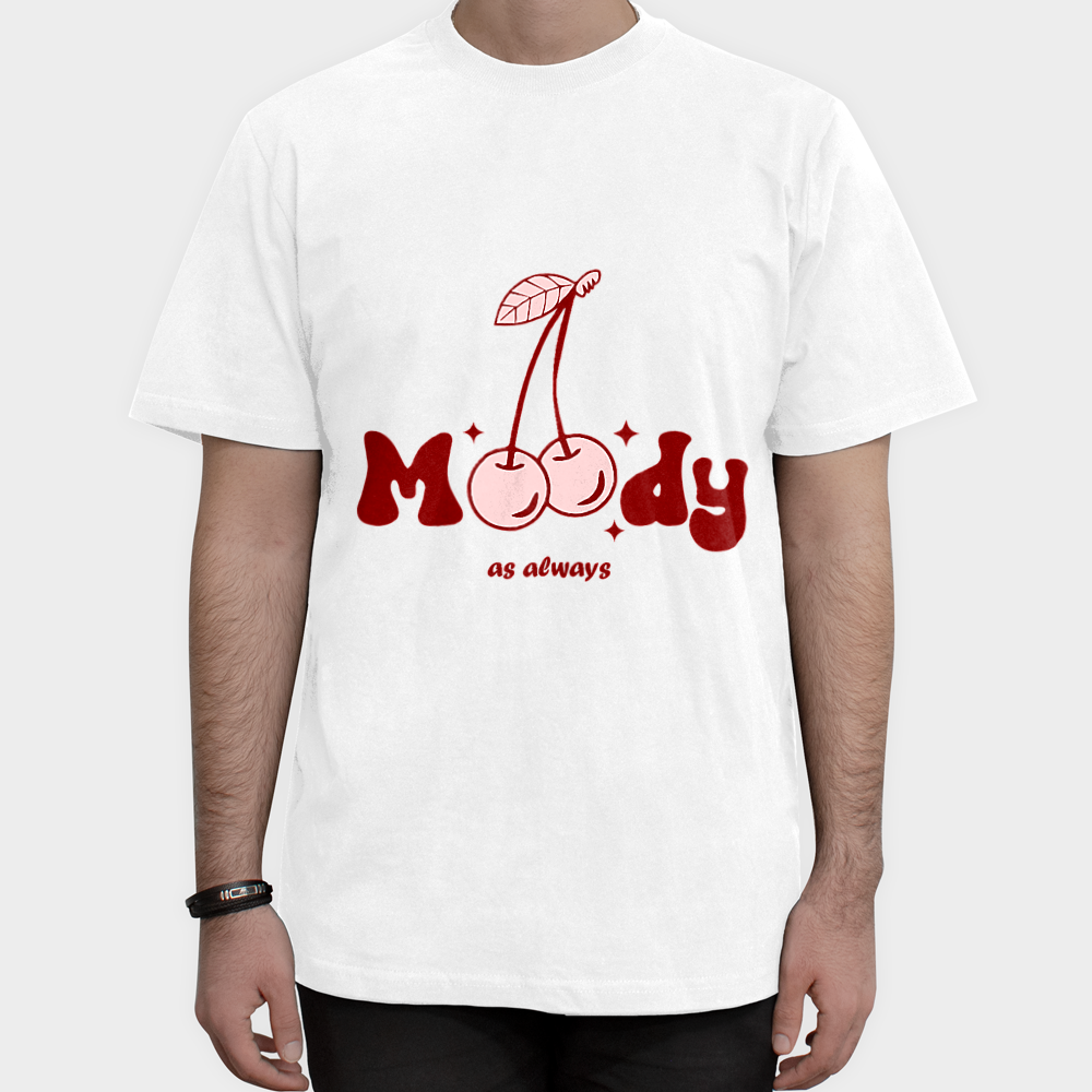 تیشرت گیلاس مودی moody cherryنمای روبرو ۱ - رنگ سفید