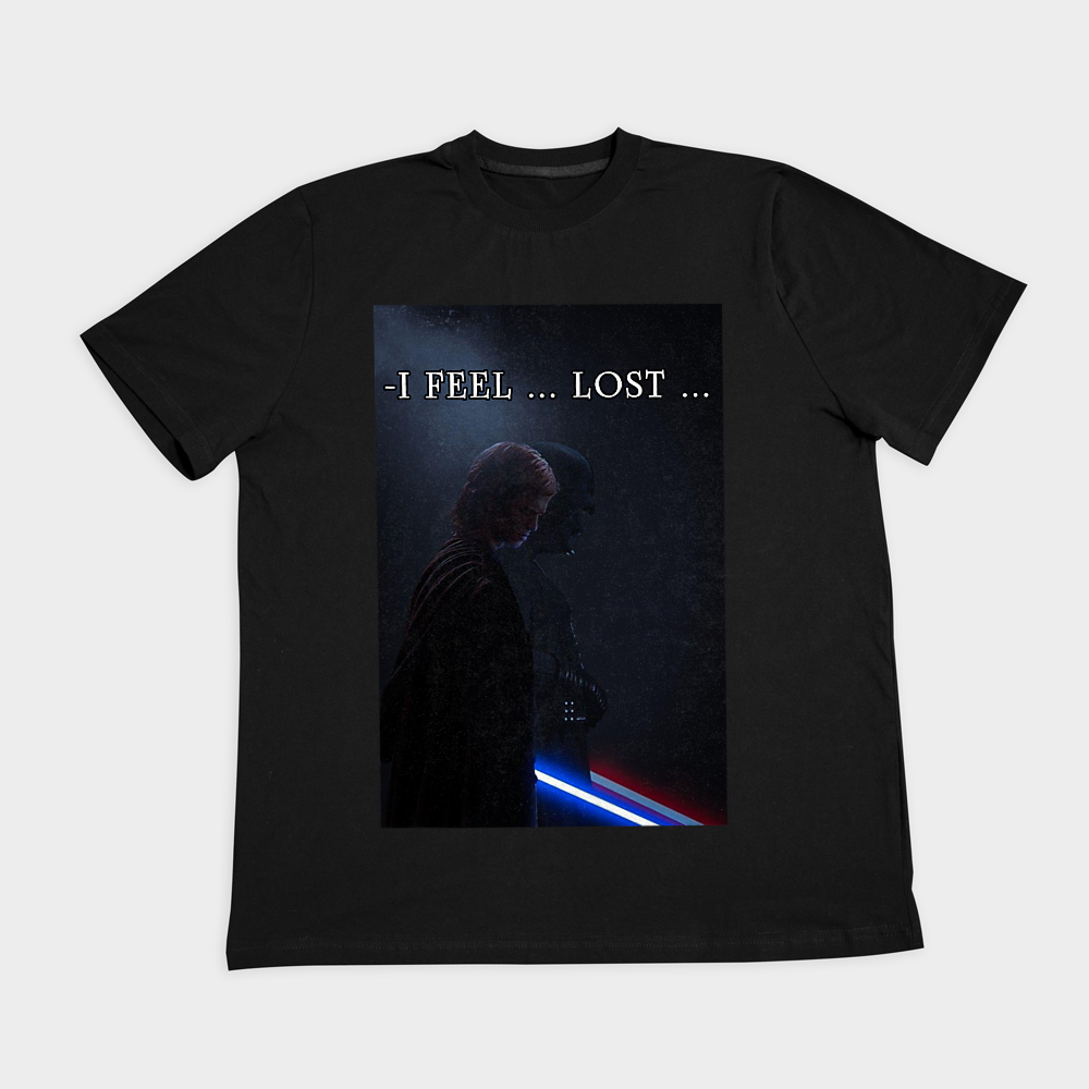 تیشرت star wars I feel lostنمای روبرو ۲ - رنگ مشکی