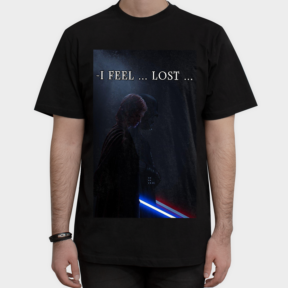 تیشرت star wars I feel lostنمای روبرو ۱ - رنگ مشکی2