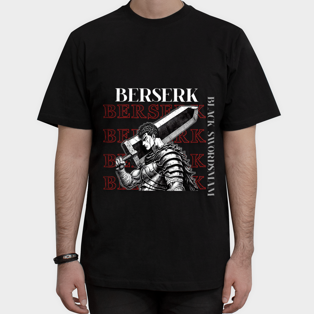 تیشرت طرح انیمه berserkنمای روبرو ۱ - رنگ مشکی