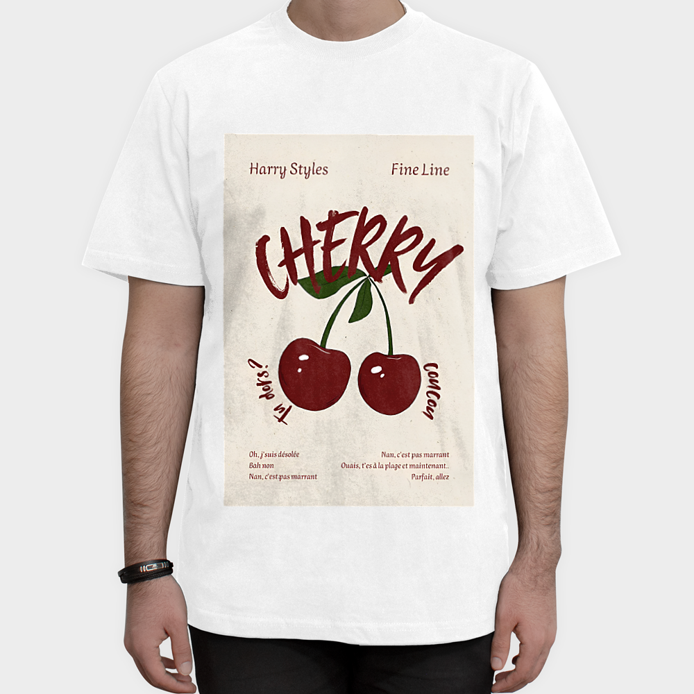 تیشرت زcherryنمای روبرو ۱ - رنگ سفید