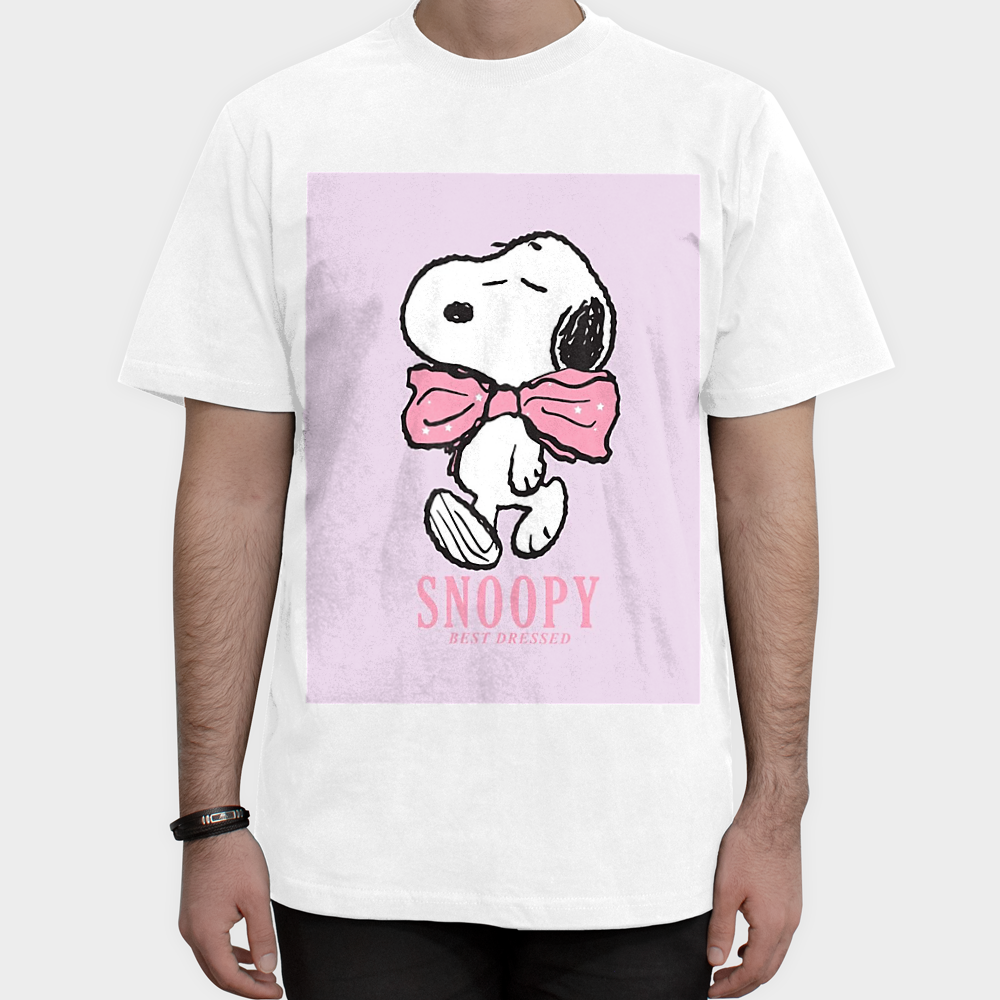 تیشرت صورتی اسنوپی snoopyنمای روبرو ۱ - رنگ سفید