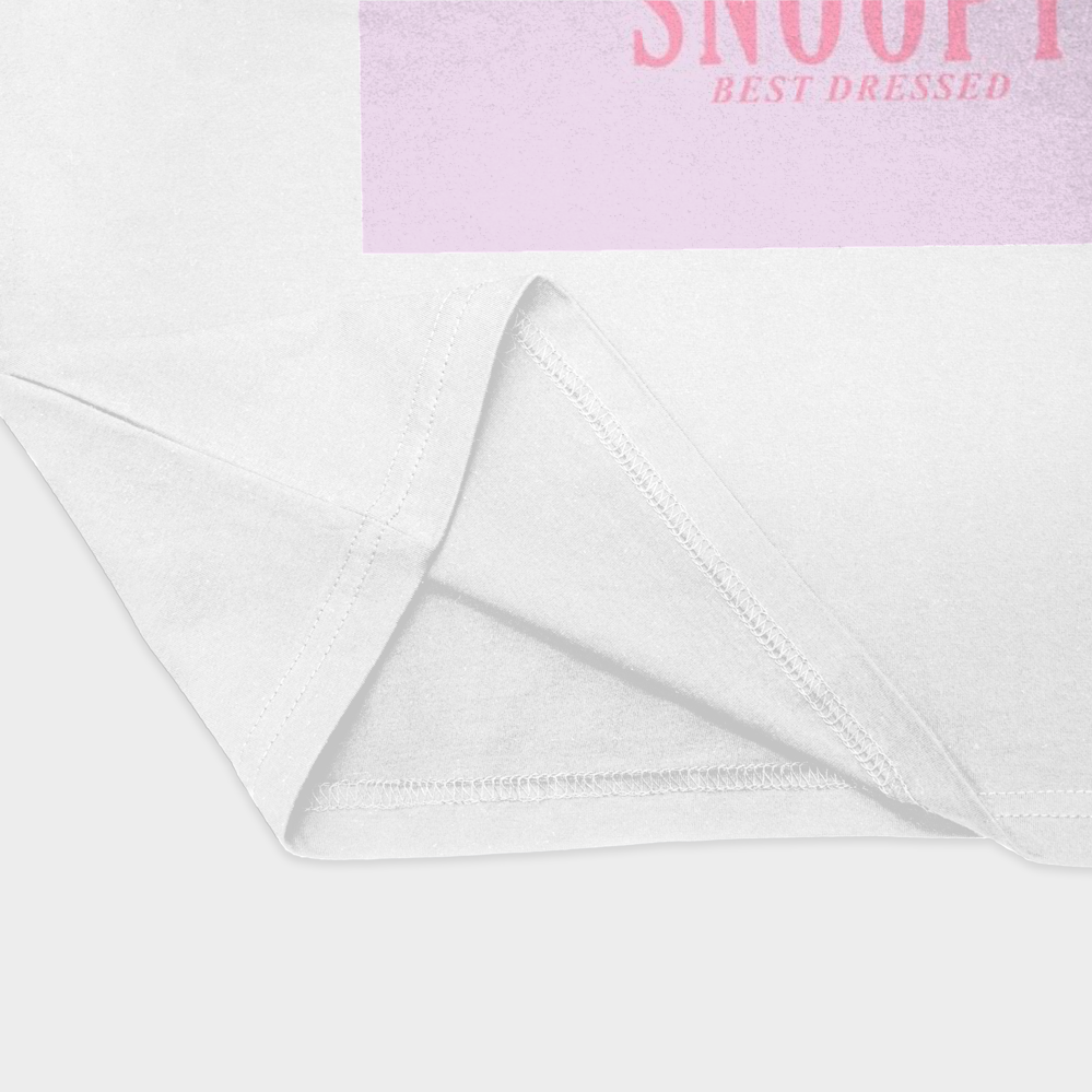 تیشرت صورتی اسنوپی snoopyنمای نزدیک پایین لباس - رنگ سفید3