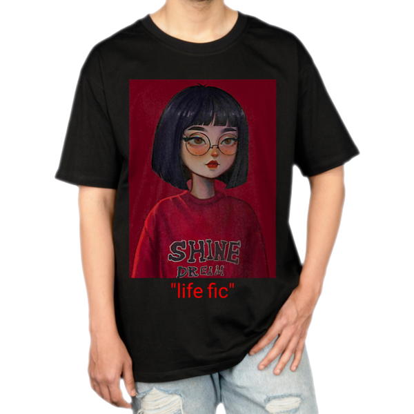 تیشرت: red girl ❤️🩹نمای روبرو ۱ - رنگ مشکی