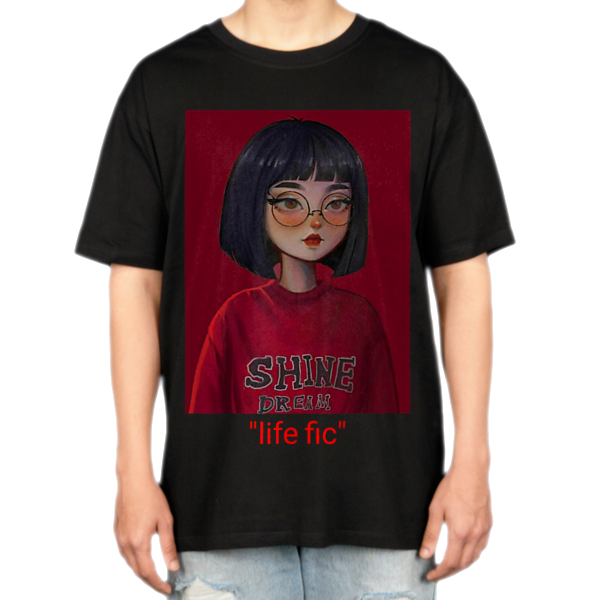 تیشرت: red girl ❤️🩹نمای روبرو ۲ - رنگ مشکی1