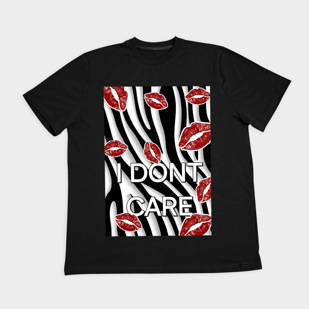 تیشرت i dont careنمای روبرو ۲ - رنگ مشکی1