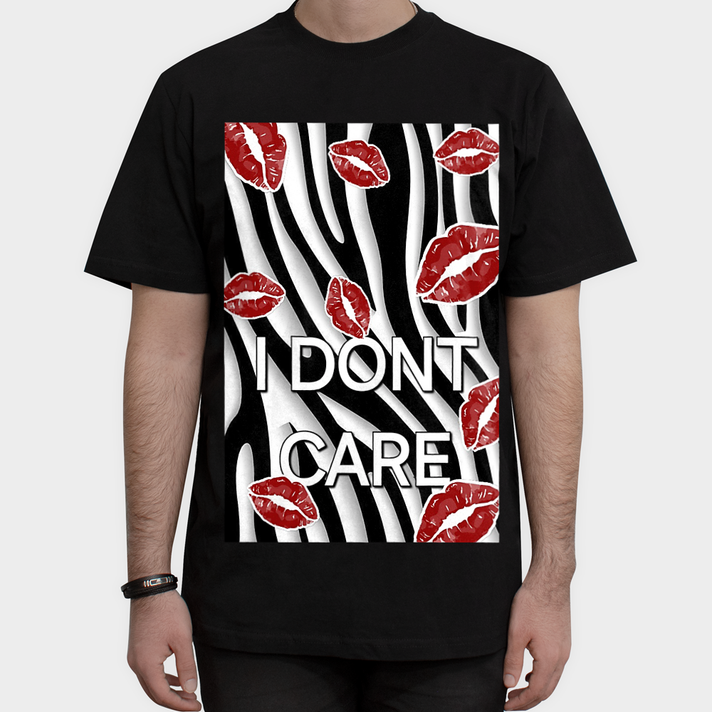 تیشرت i dont careنمای روبرو ۱ - رنگ مشکی2