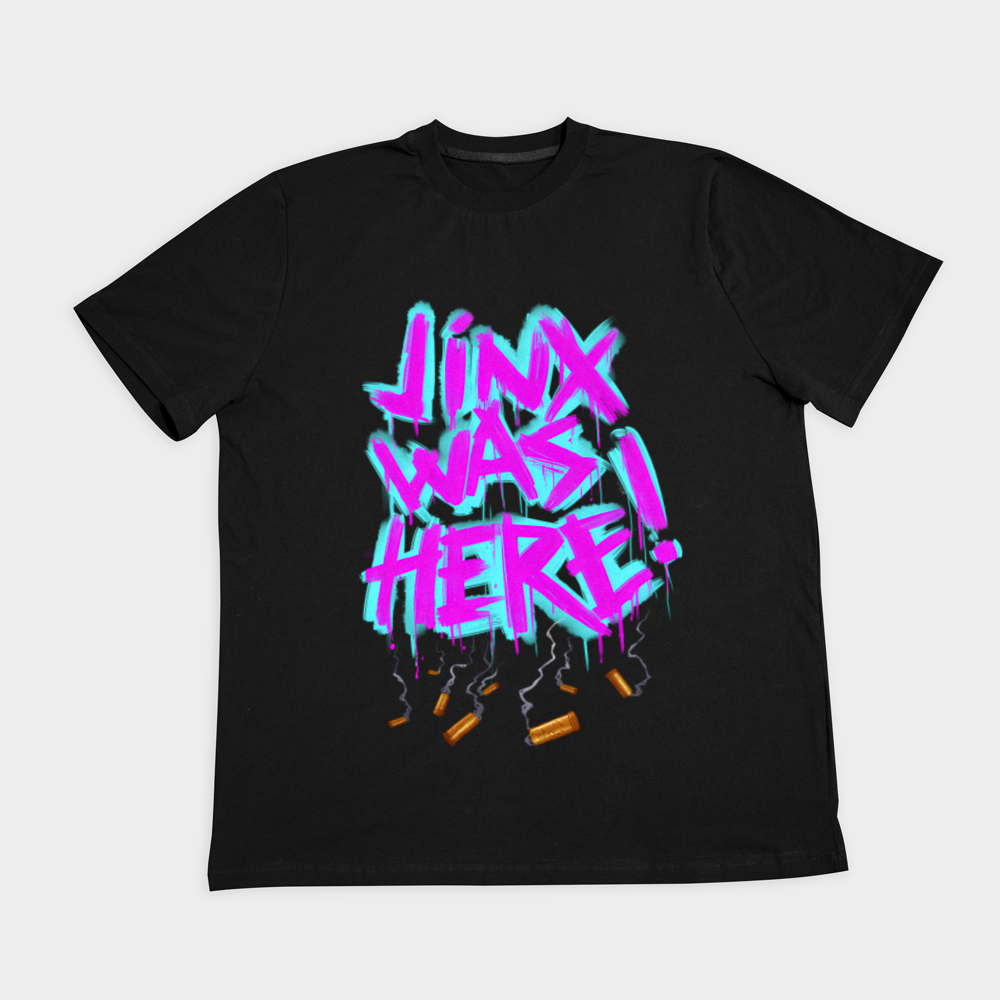 تیشرت طرح Jinxنمای روبرو ۲ - رنگ مشکی1