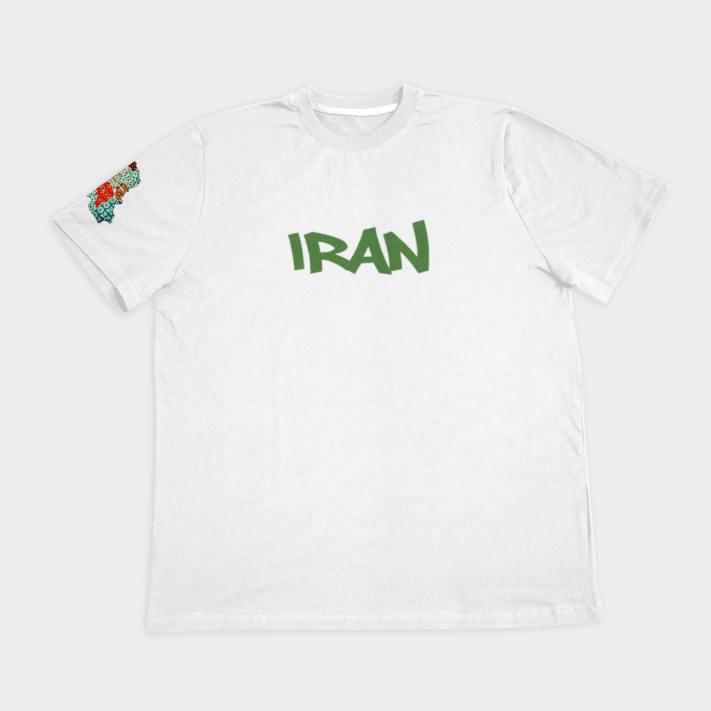 تیشرت طرح ایراننمای روبرو ۲ - رنگ سفید1