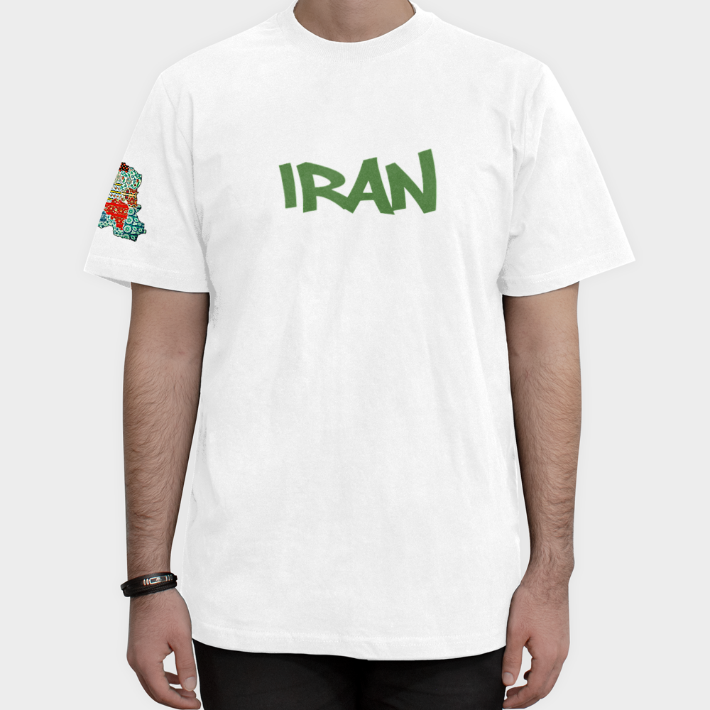 تیشرت طرح ایراننمای روبرو ۱ - رنگ سفید