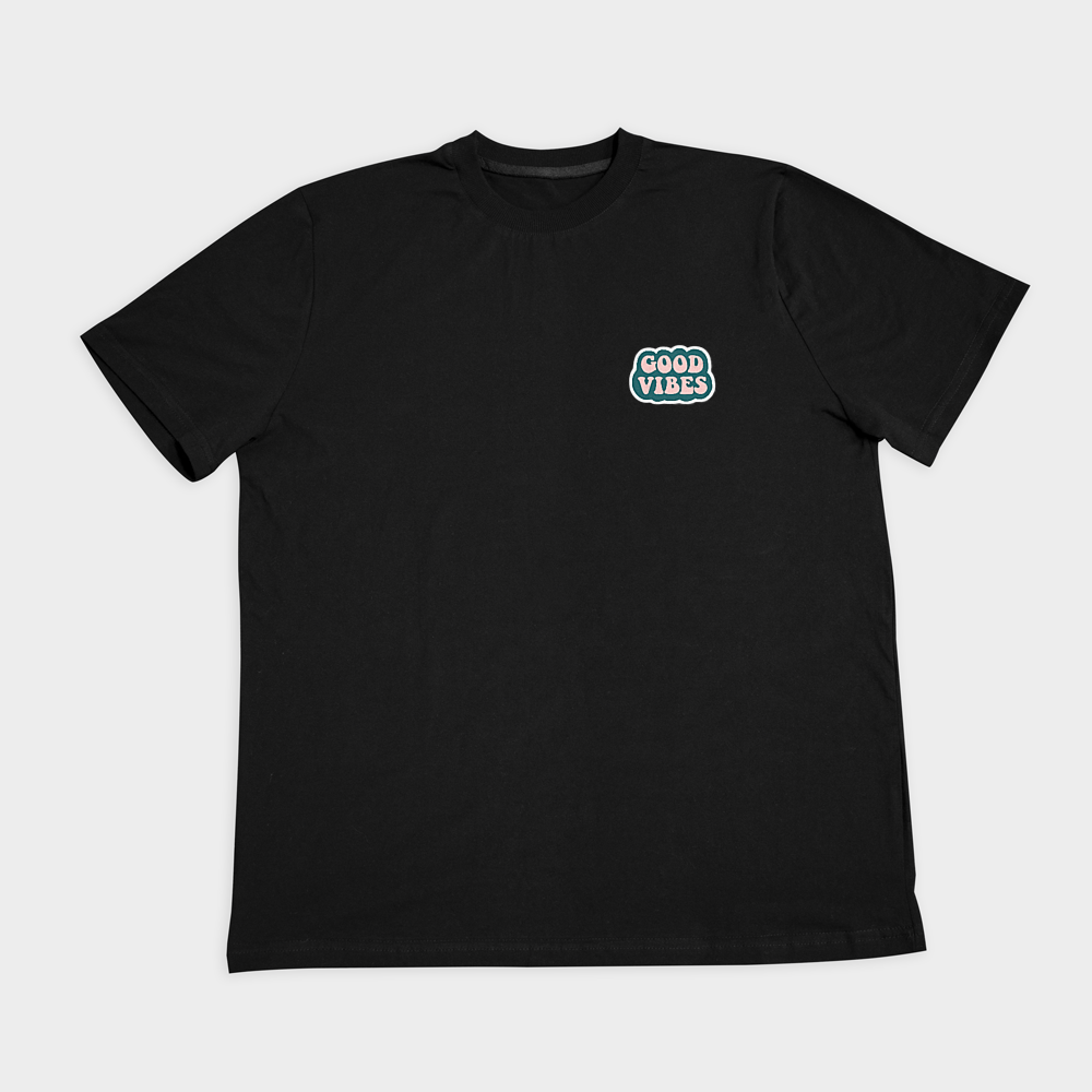 GOOD VIBES T-SHIRTنمای روبرو ۲ - رنگ مشکی5