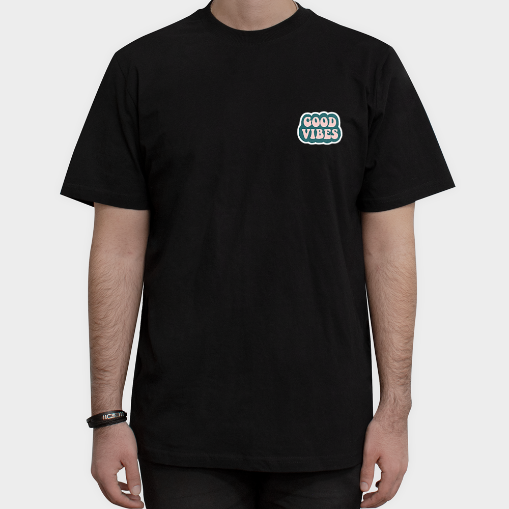 GOOD VIBES T-SHIRTنمای روبرو ۱ - رنگ مشکی4