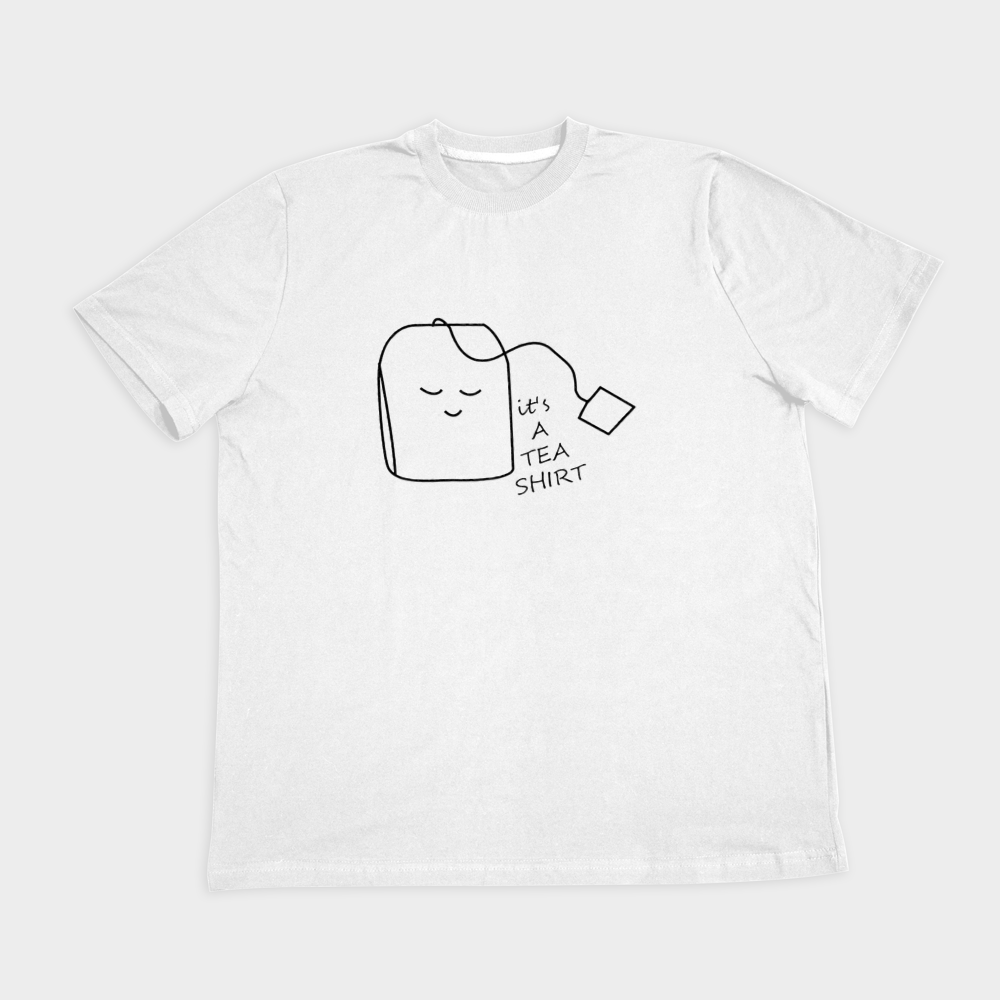 تیشرت طرح TEA SHIRTنمای روبرو ۲ - رنگ سفید