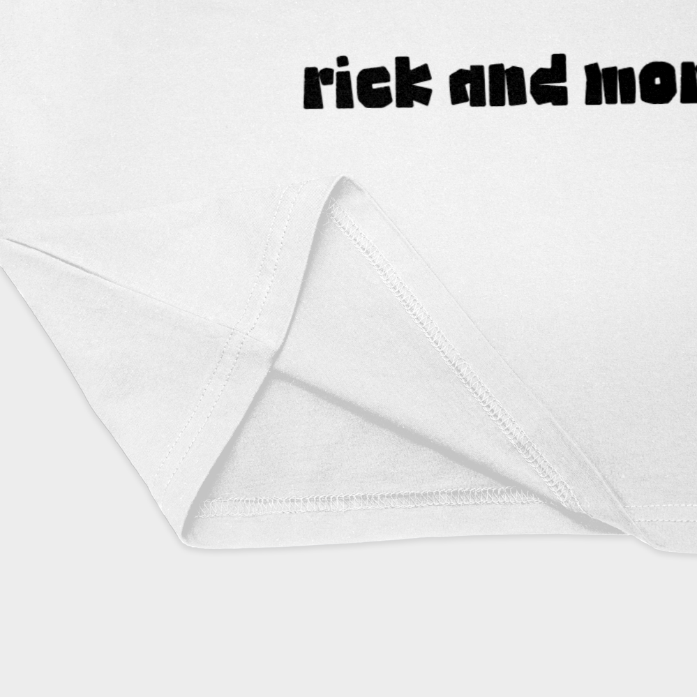 تیشرت rick and mortyنمای نزدیک پایین لباس - رنگ سفید2