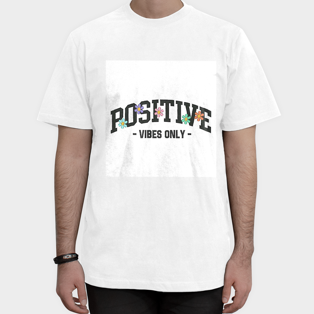 تیشرت طرح positiveنمای روبرو ۱ - رنگ سفید