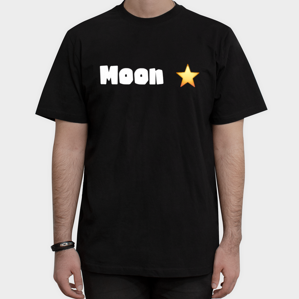 تیشرت طرح انیمیشن Moon🐈⬛🌑نمای روبرو ۱ - رنگ مشکی1