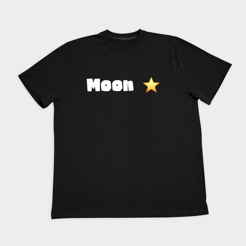 تیشرت طرح انیمیشن Moon🐈⬛🌑نمای روبرو ۲ - رنگ مشکی2