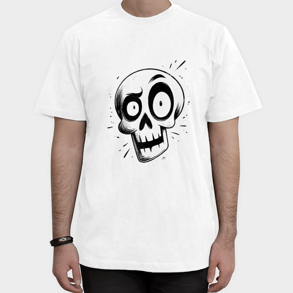 تیشرت طرح Cartoon Skullنمای روبرو ۱ - رنگ سفید