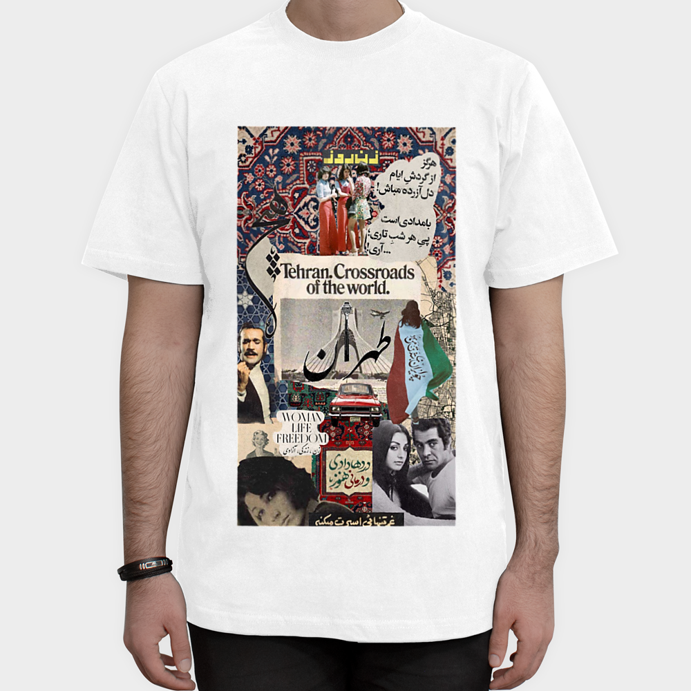 تیشرت طرح ایراننمای روبرو ۱ - رنگ سفید