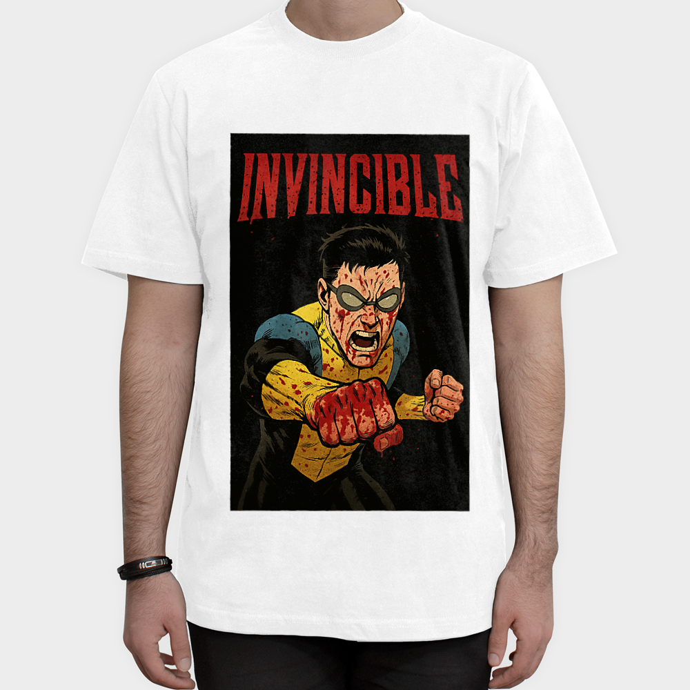 تیشرت با طرح invincibleنمای روبرو ۱ - رنگ سفید