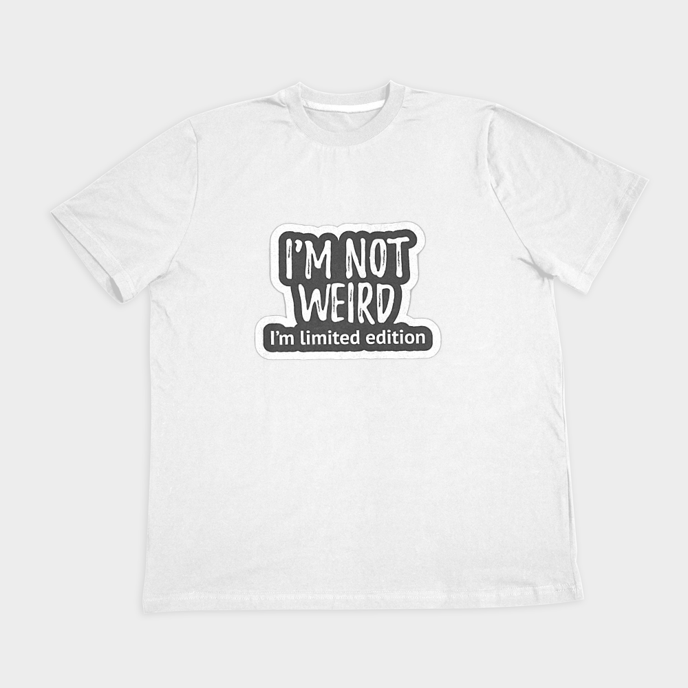 تی شرت طرح I'M NOT WEIRDنمای روبرو ۲ - رنگ سفید1