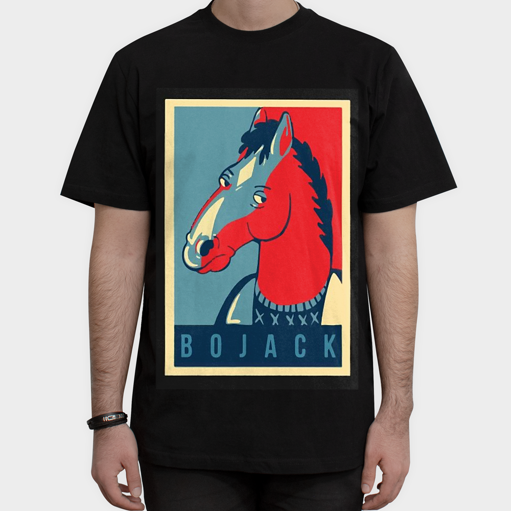 تیشرت طرح بوجک هورسمن bojack horsemanنمای روبرو ۱ - رنگ مشکی