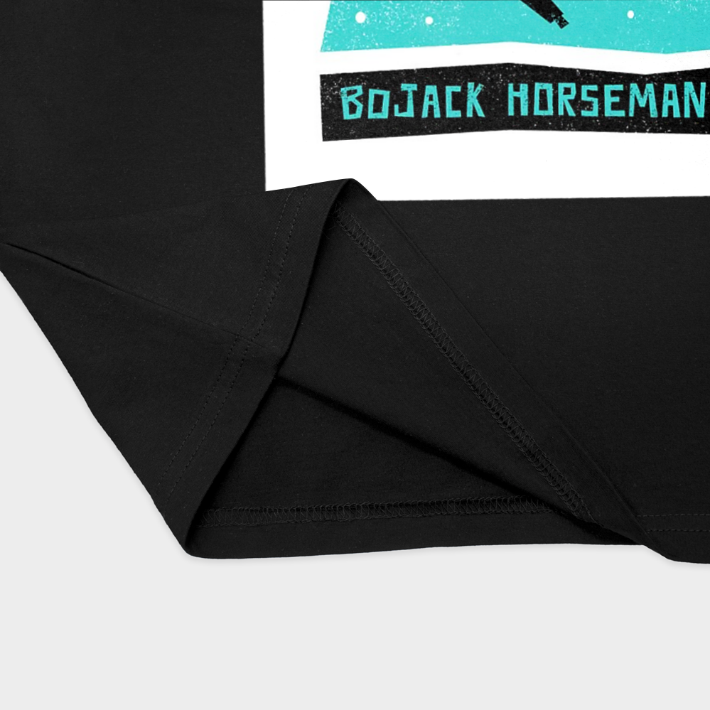 تیشرت طرح بوجک هورسمن bojack horsemanنمای نزدیک پایین لباس - رنگ مشکی2