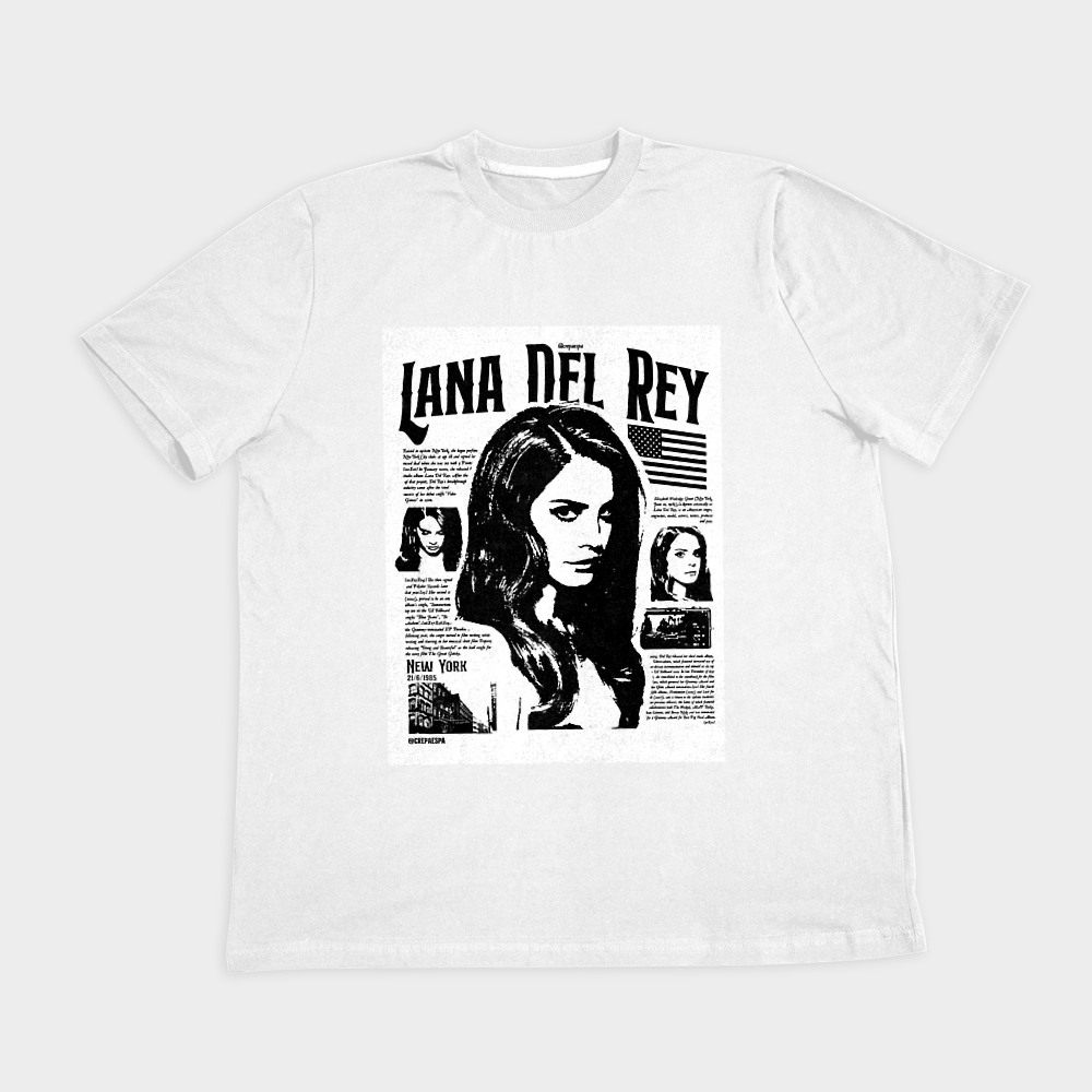 تیشرت طرح لانا دل ری lana Del Reyنمای روبرو ۲ - رنگ سفید1