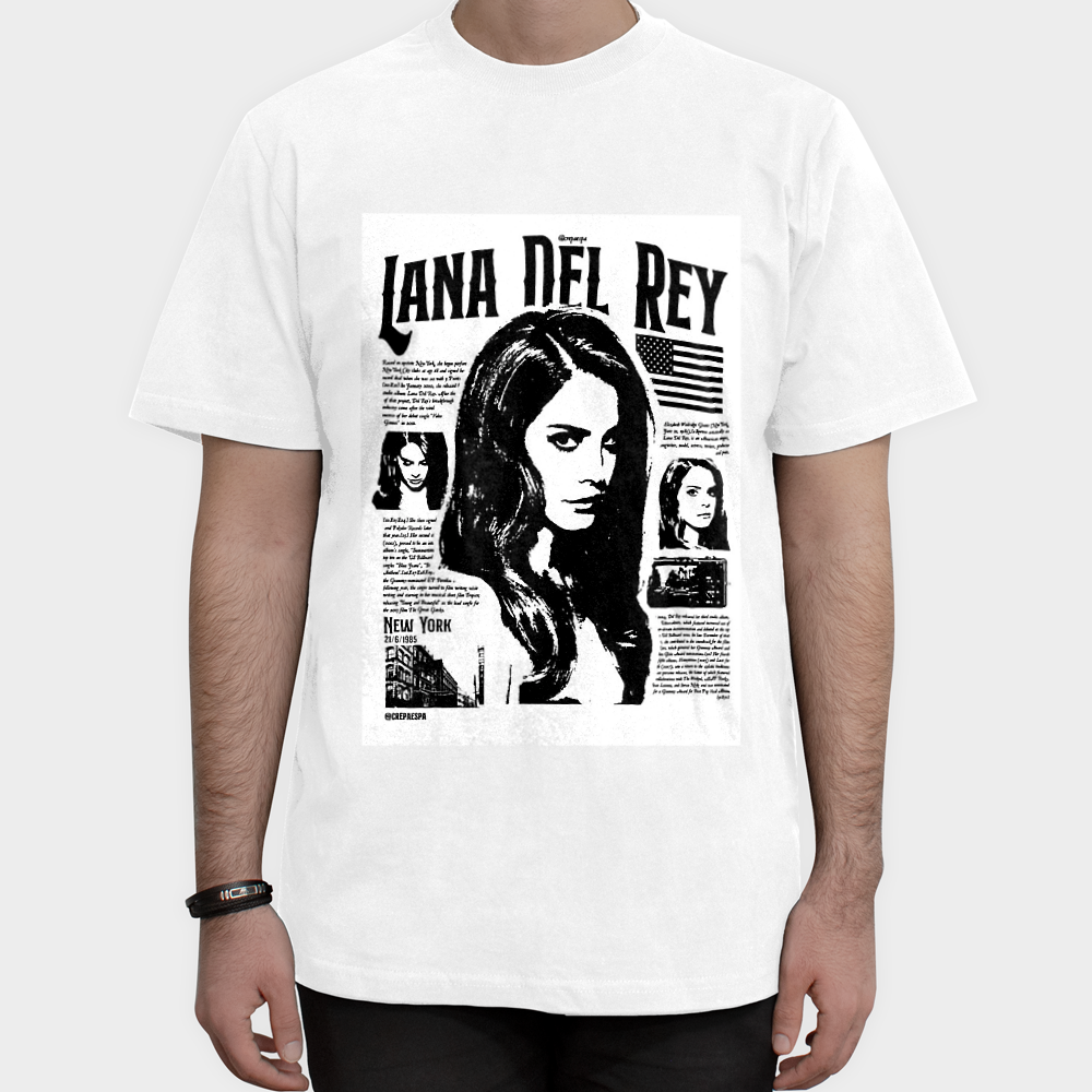تیشرت طرح لانا دل ری lana Del Reyنمای روبرو ۱ - رنگ سفید