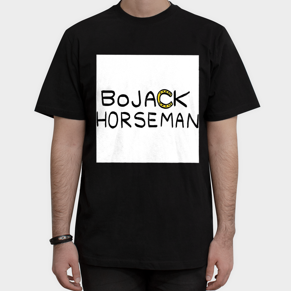 تیشرت طرح بوجک هورسمن bojack horsemanنمای روبرو ۱ - رنگ مشکی
