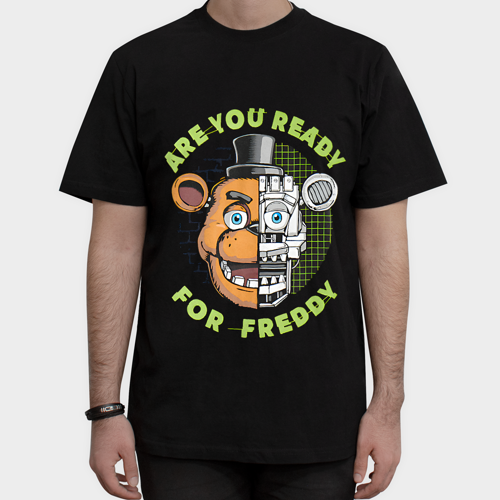 تی شرت fnaf طرح freddyنمای روبرو ۱ - رنگ مشکی1