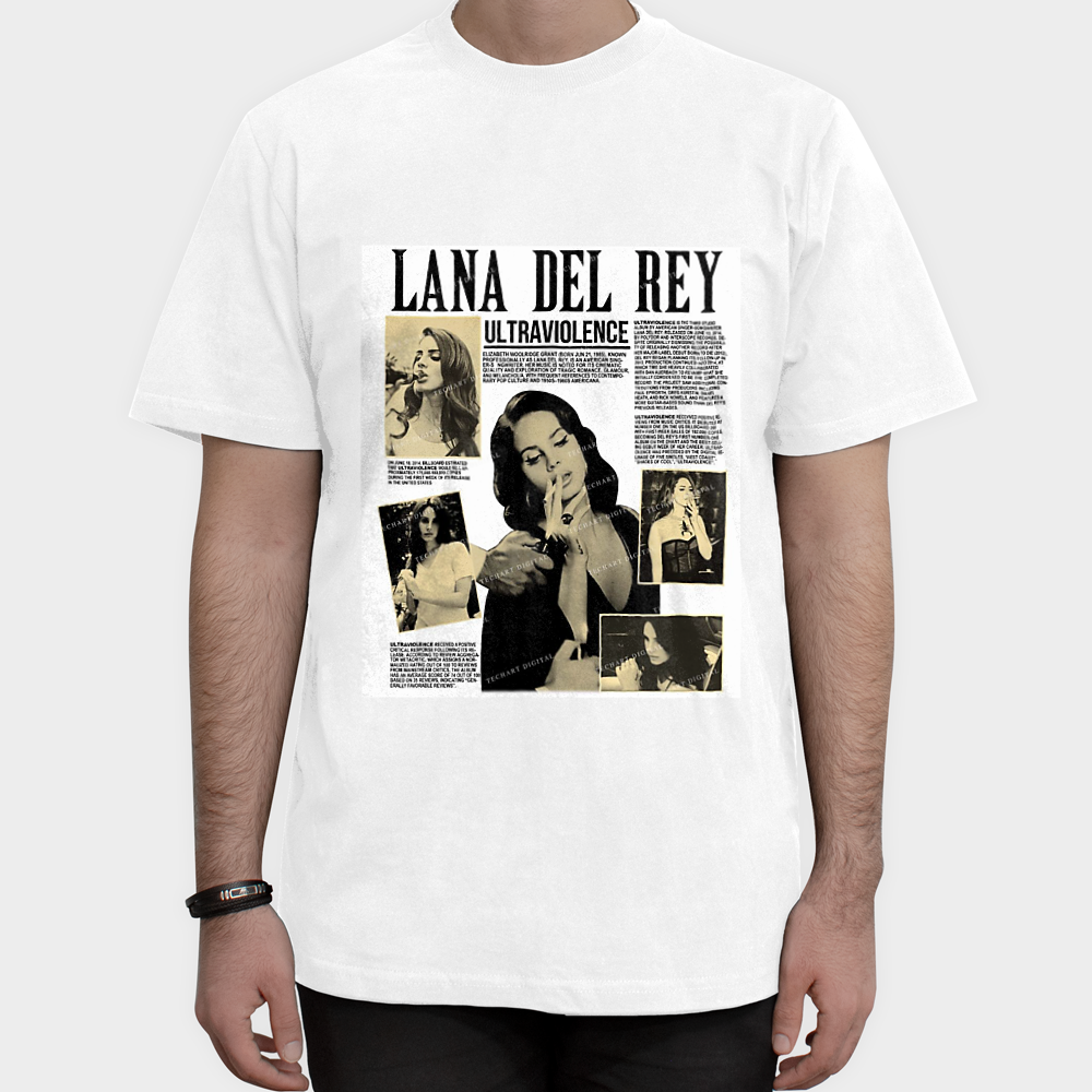 تیشرت طرح لانا دل ری lana Del Reyنمای روبرو ۱ - رنگ سفید