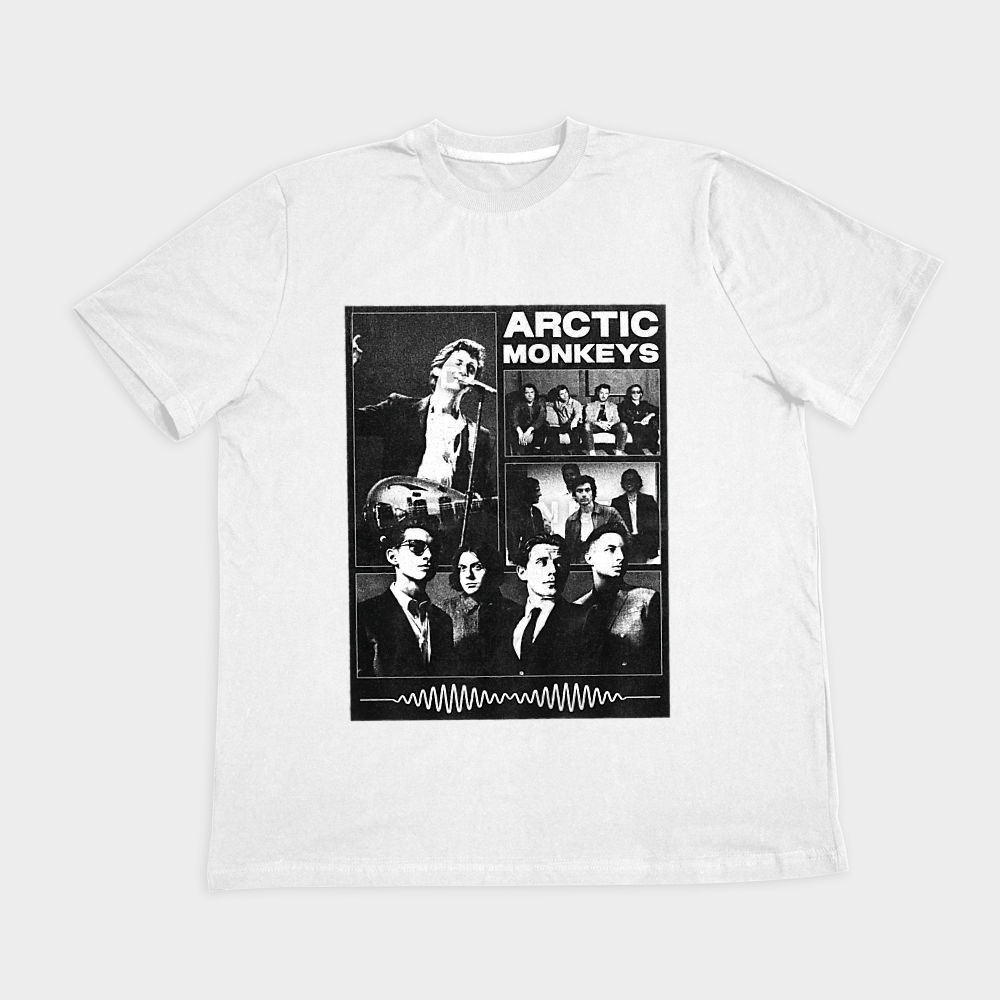 تیشرت طرح آرکتیک مانکیز arctic monkeysنمای روبرو ۲ - رنگ سفید1